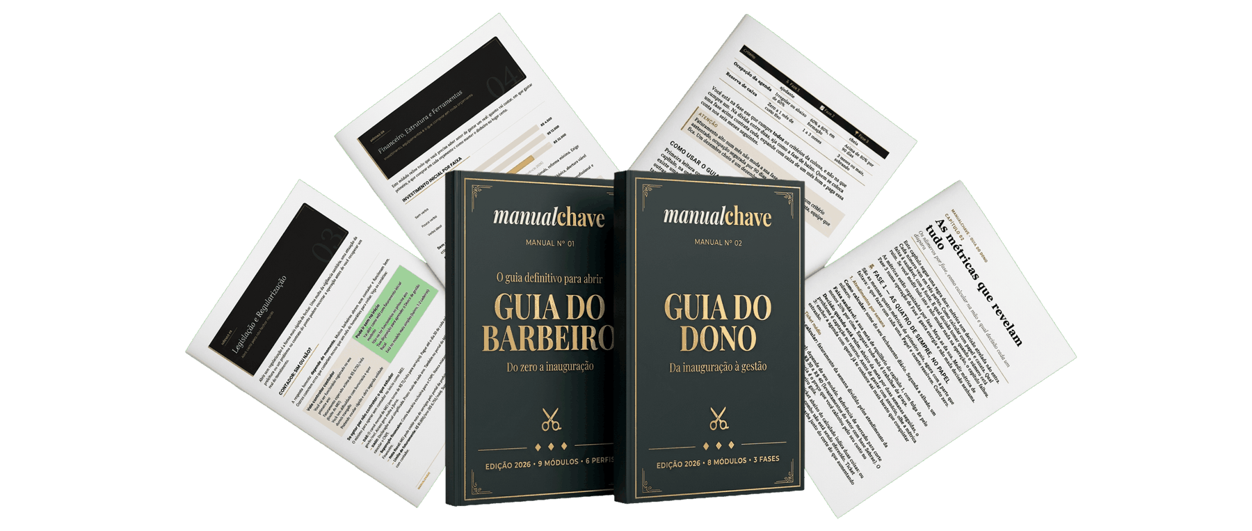 Guia do Barbeiro e Guia do Dono com páginas internas